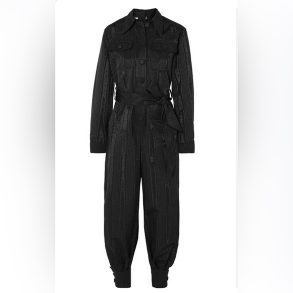 NWOT Gucci Mock Neck Belted Moire Jumpsuit Romper Black Size 36/XS - Picture 12 of 12